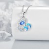 VONALA Turtle Necklace Sea Turtle Necklace Sterling Silver Opal Cubic