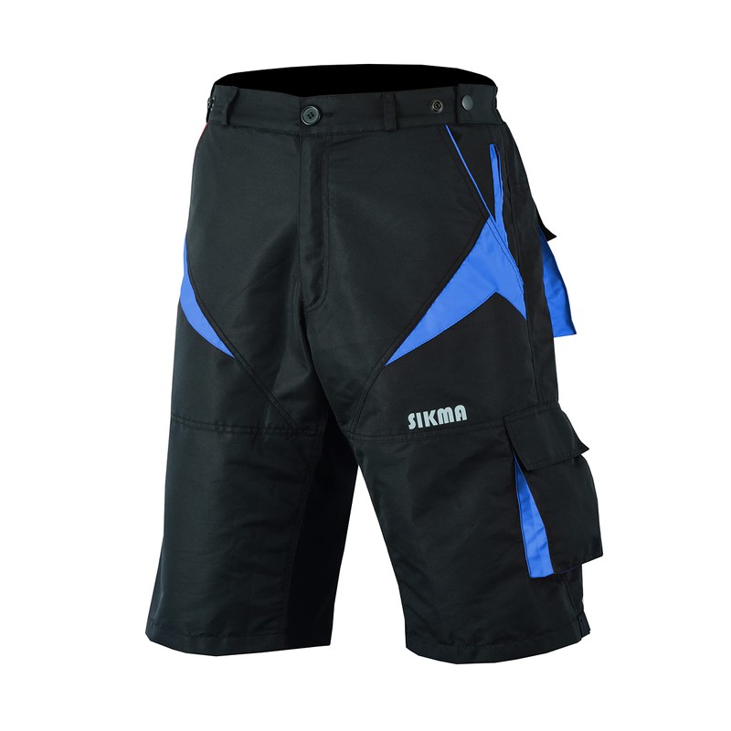 MTB Shorts Off Road Cycling Shorts Detachable Padded Liner (Black/Blue,