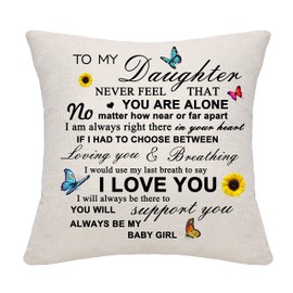 Daughter Gifts from Mom and Dad - Throw Pillow Cover, Pillowcase, Cushion Cover - Birthday Gift for Women from Mother and Father