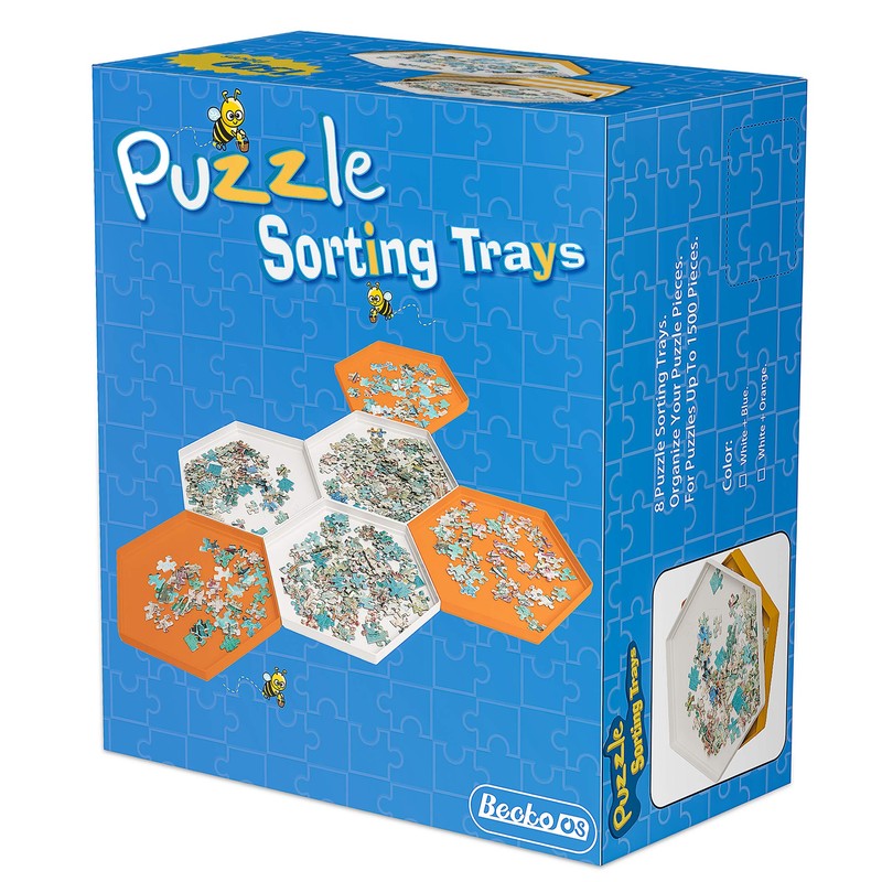 Becko US Stackable Puzzle Sorting Trays Jigsaw Puzzle Sorters with