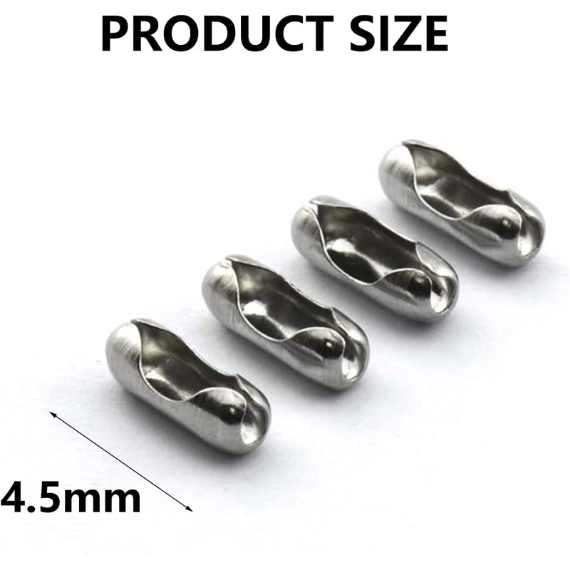 30Pcs 4.5mm Replacement Roller Blind Chain Connectors,Replacement Stainless Steel Vertical