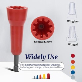 MOSCPA 1/4" Chuck Wire Twister Tool for Drill Wire Twisting Tool Spin Twist Wire Connector Socket Wire Cap Nut Twister Enhanced Wiring Efficiency Kits Wire Driver for Most Wire Caps (Red)