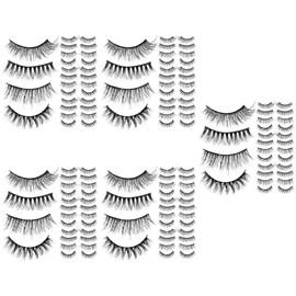 Baluue 100pairs Curly Faux Lashes Strip Natural Look Eyelash Extensions for Effortless Makeup Comfortable Lightweight for Daily Wear Parties and Beauty Events
