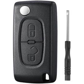 Betterher 2 Button Key Shell Compatible with CE0536 Flip Key Compatible with Citroen C2 C3 C4 C5 C6 C8 and Peugeot 207 307 308 407 408 3008 5008 (CE0536 HU83)