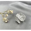 Silver Women's Heart Ring Wide 925 Sterling Size Adjustable Ornament
