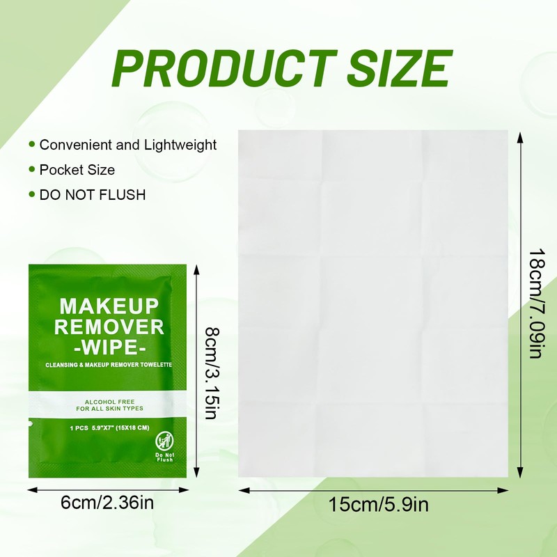 100 Count Makeup Remover Wipes Bulk Individually Wrapped, Travel Towelette