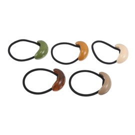 Ipetboom 5pcs Elegant Geometric Oval Hair Bands Bungee Hair Ties Elastic Ponytail Holder Bobbles Jewelry Elastics Women Ponytail Accessories Stylish Shape Quick Styling for Travel