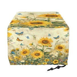 Tnasranmo Sunflower Butterfly Toaster Cover No Base for 2 Slice Wide Slot,Toaster Oven Cover Compatible with Most Bread Maker,Toaster Accessories,Toaster Covers with Drawstring(Cover Only)