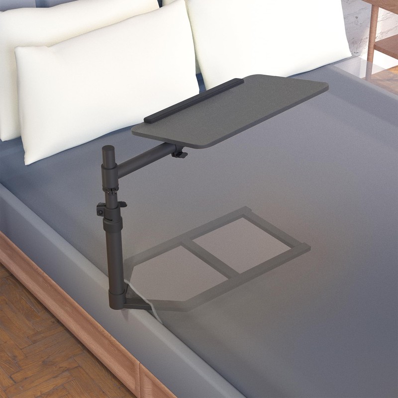 Height Adjustable Under Mattress 20 inch Bedside Desk, Works with