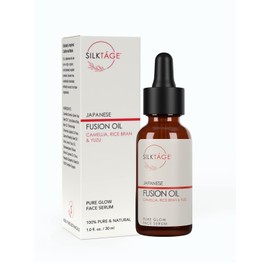 SILKTÁGE Aceite De Fusión Japonesa - Suero Facial Iluminador Puro, Camelia, Yuzi. Suero Iluminador Para Piel Seca, Líneas Finas, Tono Desigual Y Tez Apagada. 30 Ml.