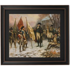 Framed Washington Inspecting Captured Colors - Battle of Trenton by Percy Moran - Standard