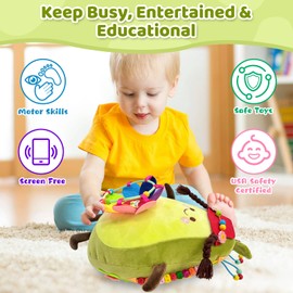 Montessori Toddler Toys Baby Busy Board - Sensory Toys Gifts for Kids - Toddler Learning Activities, Early Educational Montessori Toys for Toddler, Educational Learning Toy for Airplane Car Travel