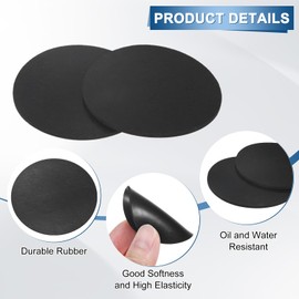 M METERXITY 20-Pack Rubber Solid Discs Washers, 50mm OD x 1.5mm Thickness Anti-Vibration Noise-Reducing Rubber Spacer Pads Gasket Bushings for HVAC/Washing Machines/Furniture/DIY Gasket Craft