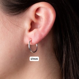 Clip On Spring Hoop Earrings for Non-Pierced Ears (17mm, Blue)