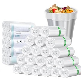 JZCQZCXB Bolsas de Basura de 4 Galones 300 Piezas, Bolsas para Basura Medianas Biodegradables 50 * 60CM, Gruesas, Inodoras, Grandes, Compostables, ideal para Cocina, Baño, Oficina, Hogar (Blanco)