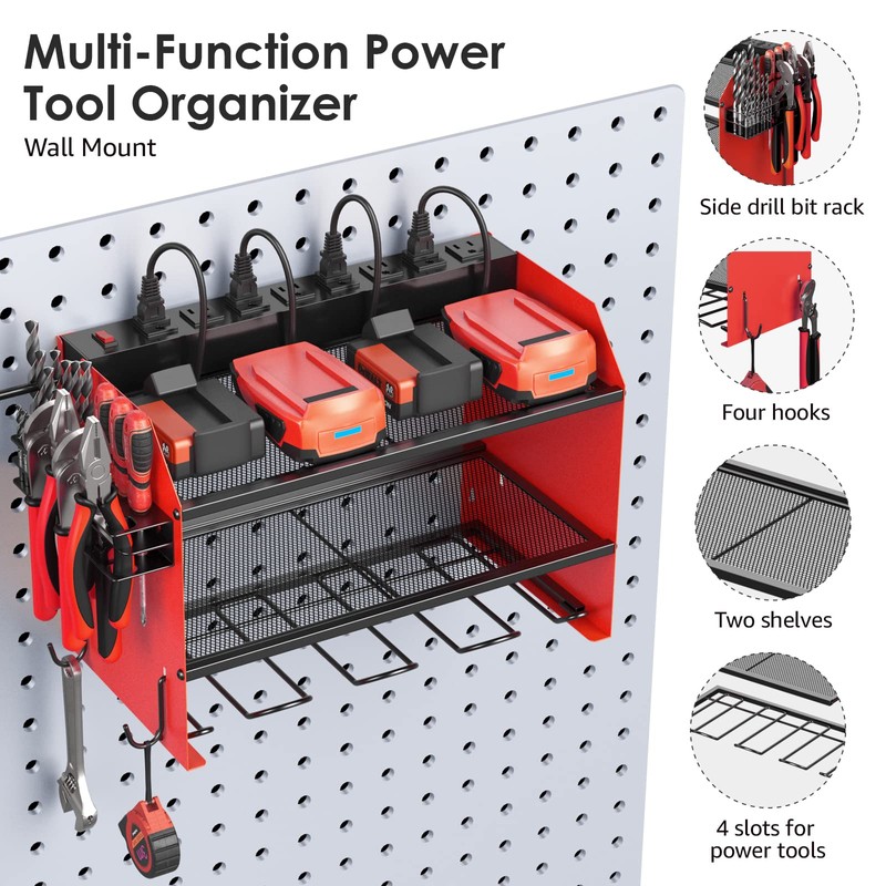 CCCEI Set Power Tool Organizer Wall Mount with Charging Station.