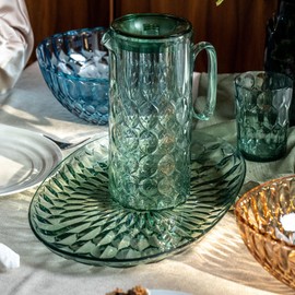 Guzzini - Vanity Carafe with Matcha Green Lid Made from Bio-based SAN and Bio-based SMMA - Aria