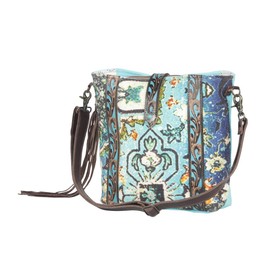 Myra Bag Western Leather Crossbody Bag for Women - Upcycled Canvas Shoulder Bag Cool Mantra