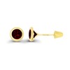 Solid 14K Yellow Gold 4mm Round Natural Garnet January Birthstone