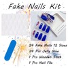 24Pcs 4th of July Press on Nails Medium Square Fake