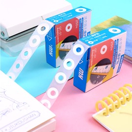 Pack of 500 Reinforcement Rings Hole Reinforcement Rings Hole Reinforcement Rings Hole Punch Reinforcement Sticker Labels Tear-Resistant Plastic Circles Hole Protection for Loose Sheets, White