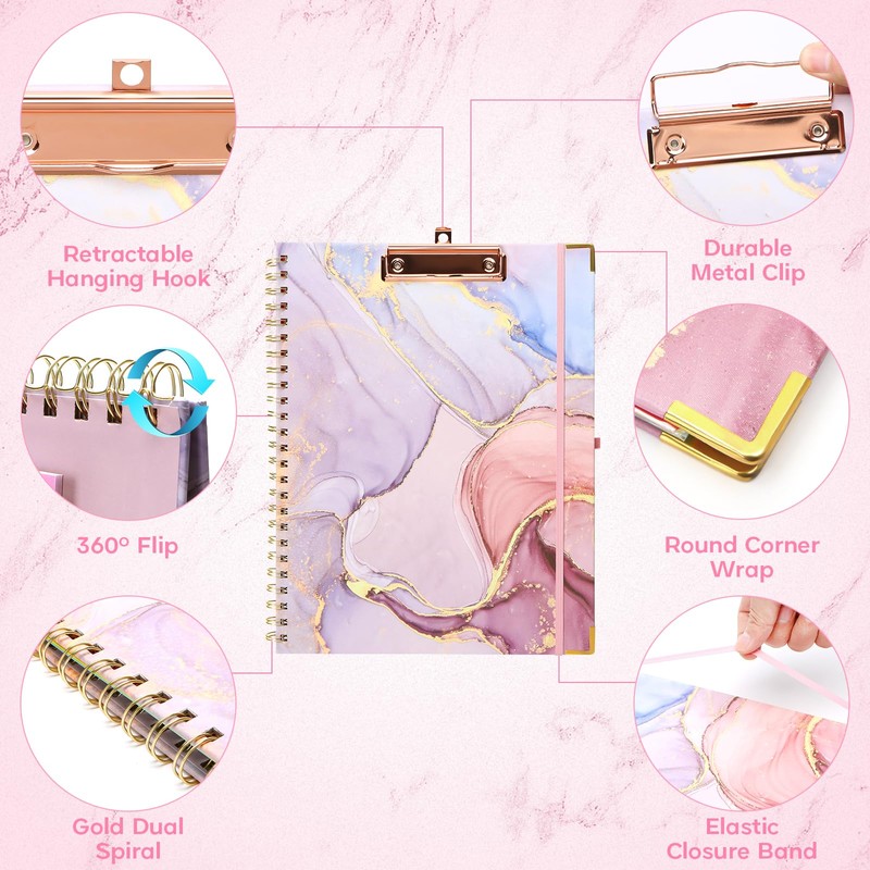 Toplive Clipboard Folio Folder A4, Clipfolio Clipboard with Refillable Notepad