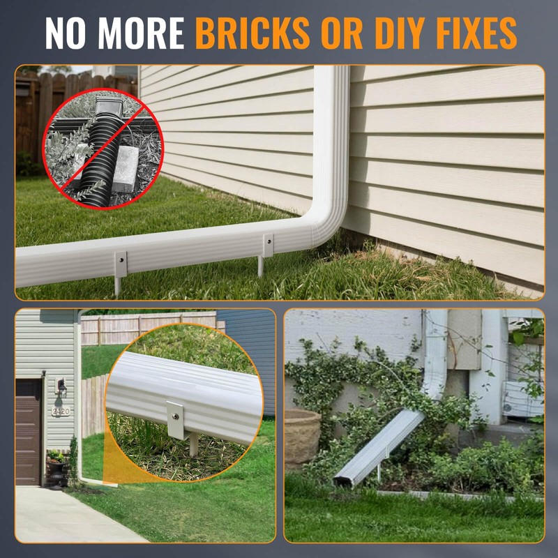 UPVONT 2x3 Downspout Extension Bracket, Gutter Downspout Holder 2x3 Horizontal,