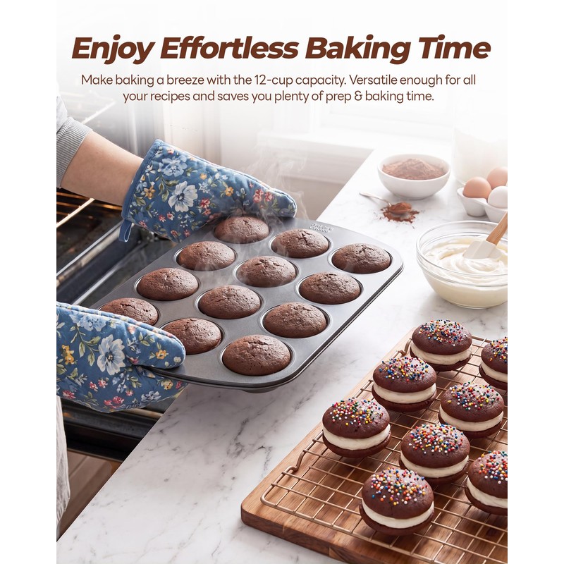 Muffin Top Pan, 12 Cavity Baking Pan for Muffin Tops,