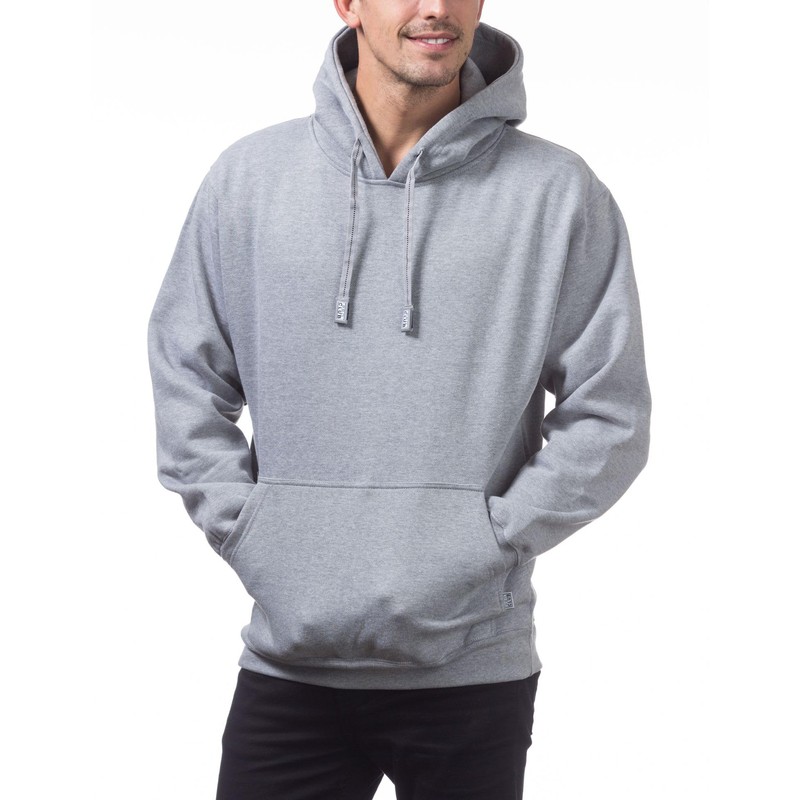Pro Club Men's Heavyweight Pullover Hoodie (13oz), Heather Gray, Medium