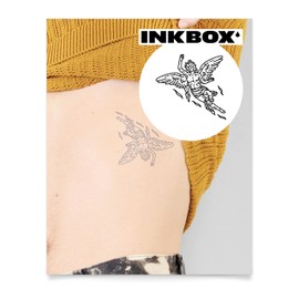 Inkbox Temporary Tattoos, Semi-Permanent Tattoo, One Premium Easy Long Lasting, Water-Resistant Temp Tattoo with For Now Ink - Lasts 1-2 Weeks, Icarus, 4 x 4 in