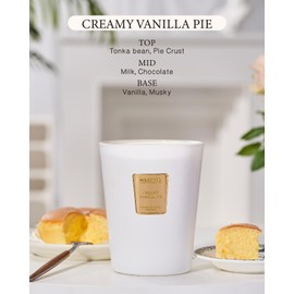 M&SENSE Extra Large Soy Candle Creamy Vanilla Scented 35oz 150H Burn Time, 3-Wick Natural Aromatherapy Candle Highly Scented Long Lasting, Home Fragrance Housewarming Gifts New Home Gift Ideas