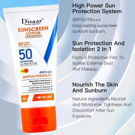DISAAR BEAUTY Sunscreen Lotion SPF 50 PA+++ Advanced UV Protection UVA/UVB Moisturizing Repair 50ml / 1.69fl.oz