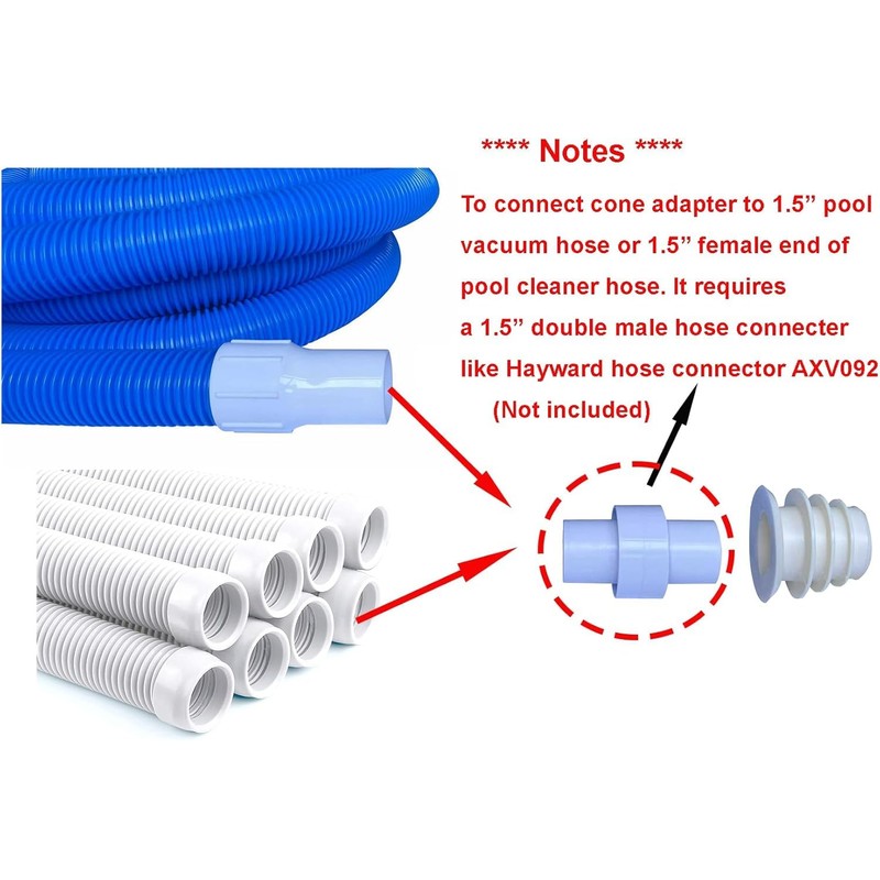 ATIE 1.5" Pool Hose Connector Coupling Adapter Connects Female Cuff