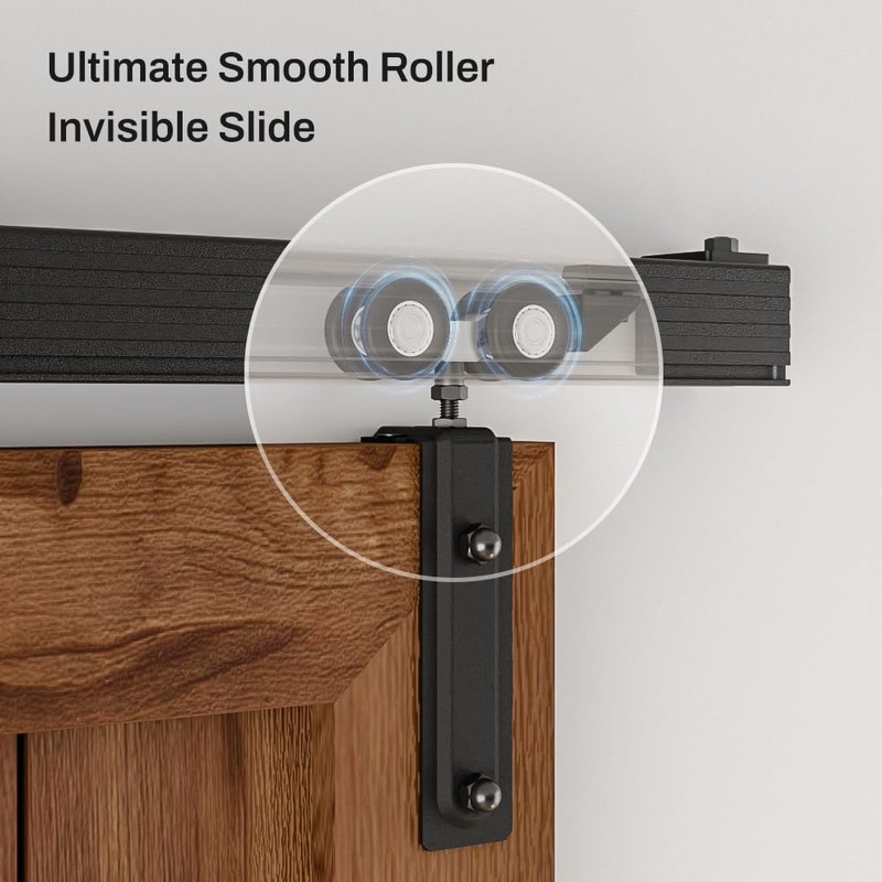 72"/6FT Box Rail Hardware Heavy Duty Sliding Barn Door Track,