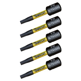 5 x SabreCut SCTX1032_5 32mm T10 TX10 Magnetic Impact Screwdriver Driver Bits Set Torx Heavy Duty