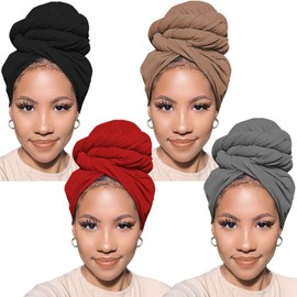 PWEOUKE 4 diademas africanas para mujer, color liso