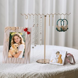 Dog Lover Gift Keepsake Box for Girls Women Holds Treasures Carving A Girl and Her Dog Golden Retriever Memorial Gifts Sculpted Hand-Painted Keepsake Boxes with Lid(Frame Plus Jewelry Stand for Free )