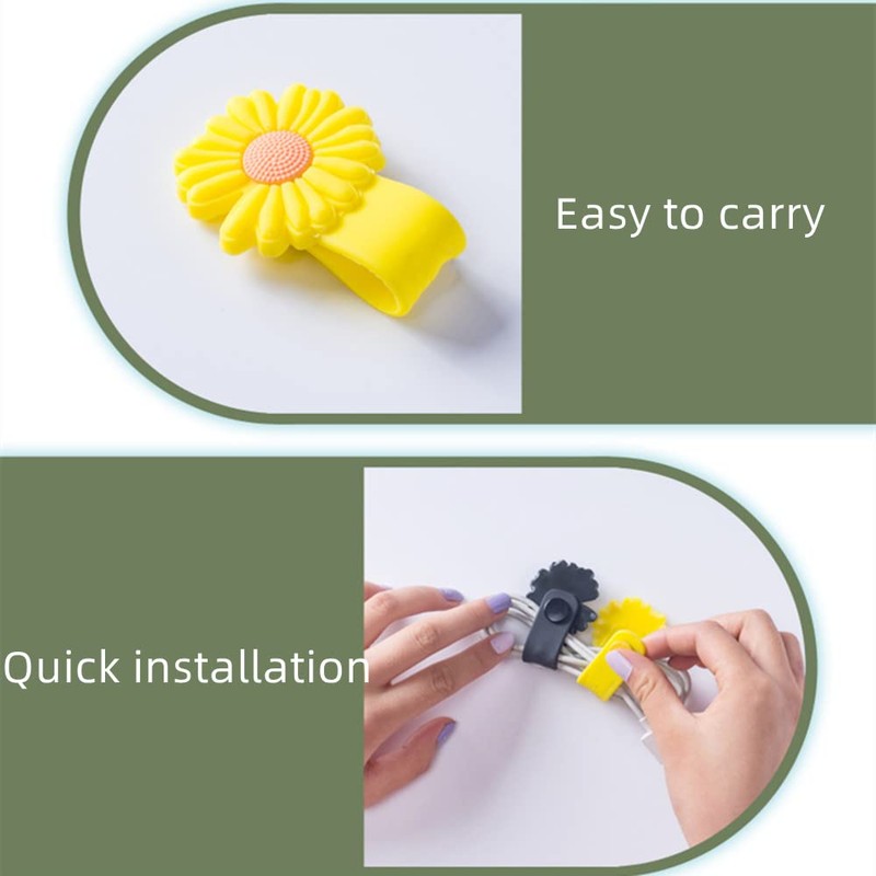 12PCS Silicone Cable Organisers reusable Straps Clips Wire Ties Cable