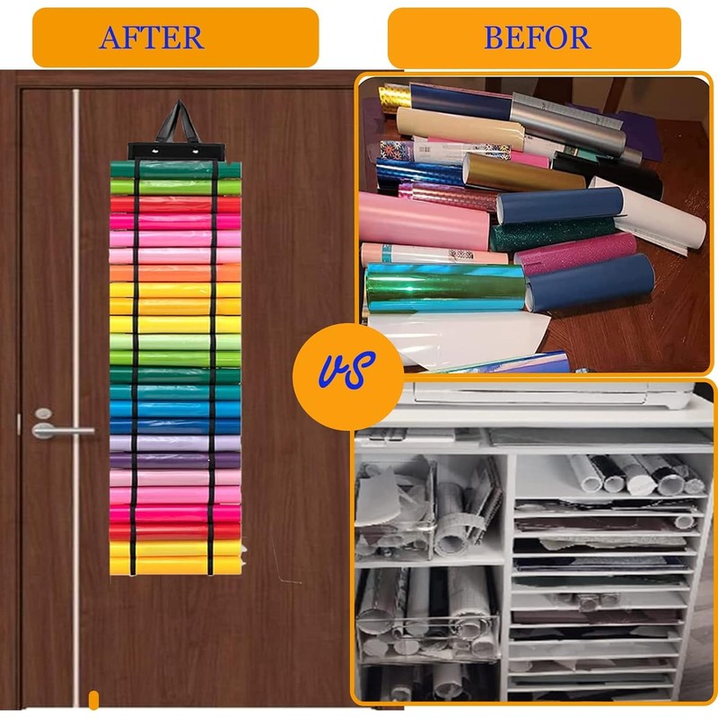 Sonhomay Vinyl Roll Holder Vinyl Roll Organizer with 60 Compartments