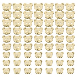 Luckious 120 Pieces Teddy Bear Buttons - Wooden Buttons for Baby Cardigans, Sewing Crafts, and Knitting Clothes