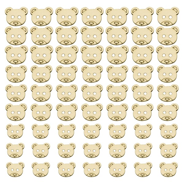 Luckious 120 Pieces Teddy Bear Buttons - Wooden Buttons for