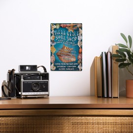 Lantern Press 6x9 Inch Metal Sign, Myrtle Beach, South Carolina, Shell Shop Vintage Sign
