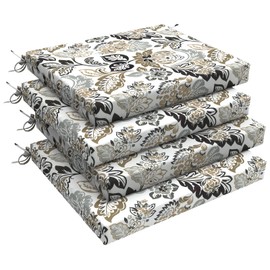 LVTXIII Outdoor Chair Cushions 18.5"x16"x2" Pack of 4, Water-Repellent Square Corner Memory Foam Seat Cushions with Ties for Garden Patio Furniture, Dailey Tan