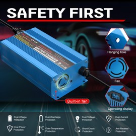 24V 5A Smart Automatic Battery Charger & Maintainer, Portable XLR Connector Charger for Marine, Boat, Lawn Mower, Wheelchair Batteries