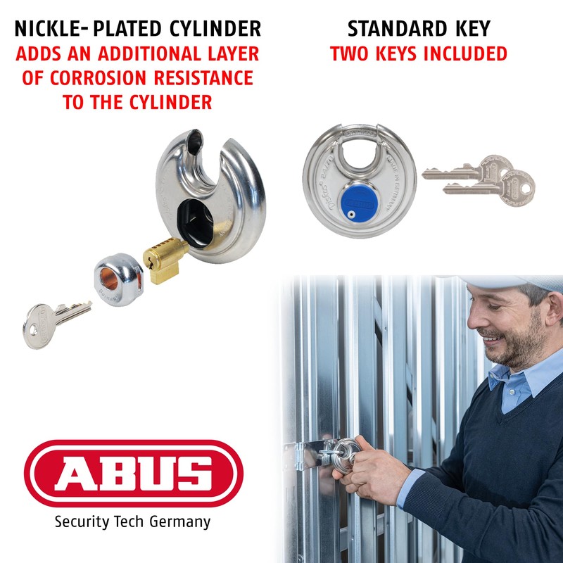 ABUS 24IB/70 Diskus Storage Padlock with 2 Keys for Outdoor,