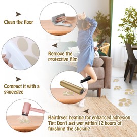 Coufce 20 Pcs Non Slip Bathtub Stickers Brown Paw Print Adhesive Decals Shower Stickers for Floor, Ladders, Bath Tub, Stairs, Bathroom