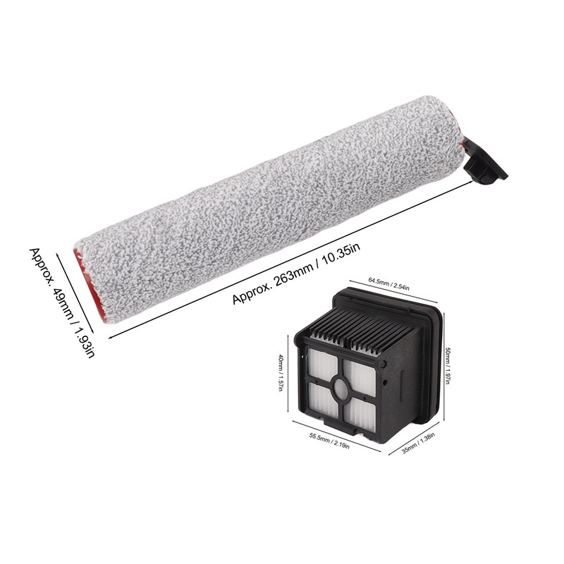 3PCS Roller Brush Filter Set ABS Soft Texture Vacuum Cleaner