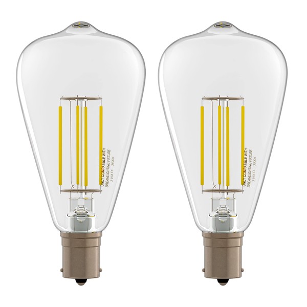 Dream lighting LED Edison Bulb 3W, 150 Lumens, Neutral White 3500K, LED Vintage Replace Globe Dinette Light Fixtures, Pack of 2