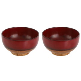 rebirth(リバース) 大汁椀 14.3×8cm 2個セット お碗 赤 レッド 和食器 木製 軽い 割れにくい もえぎ （朱色）