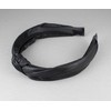 Black turban knot headband fabric covered head band grip teeth